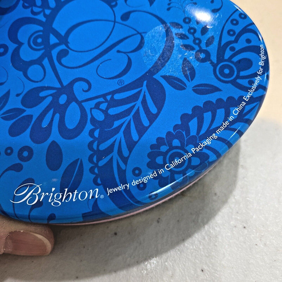 Brighton Heart Shaped Tin Jewelry Keepsake Gift Box Collectible Metal Container - Picture 4 of 8